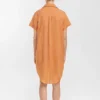 Juicy Apricot Shirt Dress Back