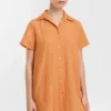 Juicy Apricot Shirt Dress Close-up1