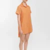 Juicy Apricot Shirt Dress Side