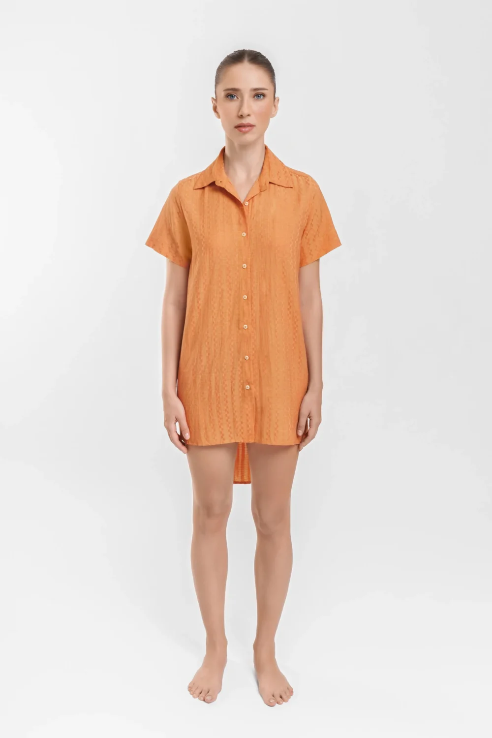 Juicy Apricot Shirt Dress by Katruss