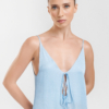 Sleep Dress with Delicate Ties, Silken Glow Blue Close-up 1