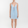 Sleep Dress with Delicate Ties, Silken Glow Blue Front
